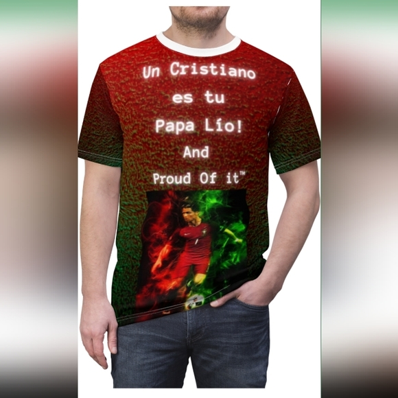 Un cristiano es tu papa Lío! And Proud Of It! Unisex Cut & Sew Tee - Picture 2 of 5